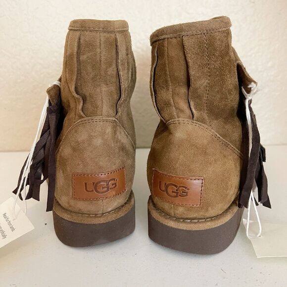 UGG Karisa tassel 1009251 luxe collection brown suede boots with fringe size 7 - Picture 8 of 16
